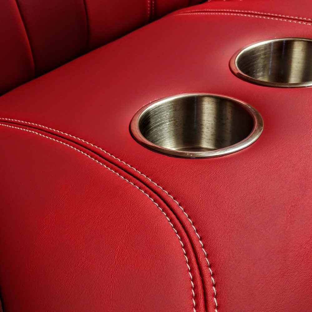 TMD RED THEME CAR SEATS WITH CUP HOLDERS